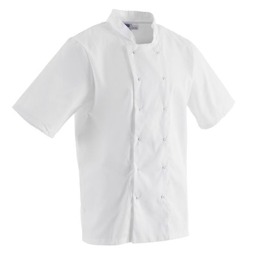 Whites Boston Unisex Chef Jackets Short Sleeve White L (5 Pack) - SA823 - 2