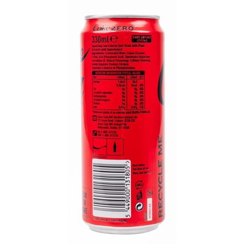 Coca-Cola Zero Sugar Slim Cans 330ml (24 Pack) - KA817 - 3