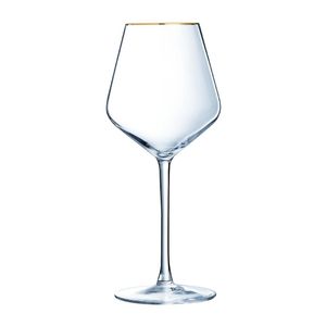 Cristal d'Arques Ultime Gold Band Wine Glasses 470ml (8 Pack) - JK506 - 1