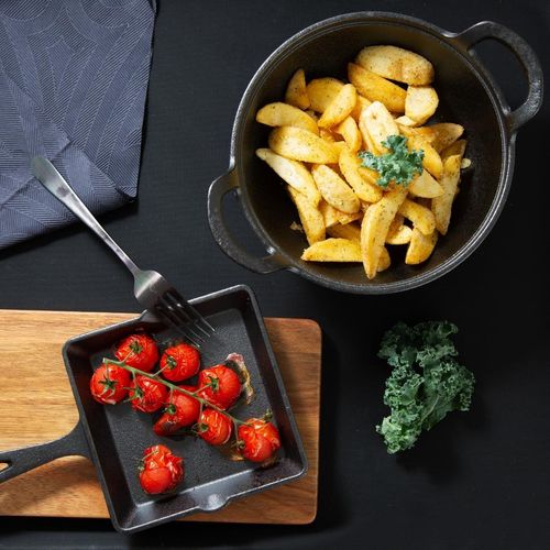 Olympia Cast Iron Square Pan 155x225mm - JF044 - 6