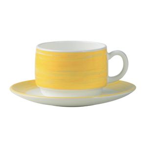 Arcoroc Brush Saucers Yellow 140mm (48 Pack) - JK579 - 1