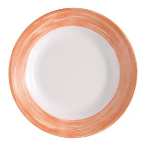 Arcoroc Brush Soup Plates Orange 225mm (12 Pack) - JK575 - 1