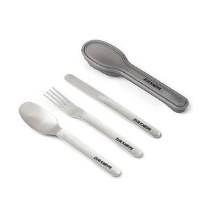 Custom Branded Travel Cutlery Set - Black+Blum (19.5cm) - C5856 - 1