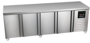 Sterling Pro Green SPI-6-250-40-NS Stainless Steel 4 Door Fridge Counter, 600mm Deep - SPI-6-250-40-NS - 1