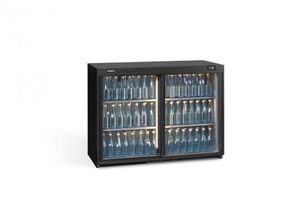 Gamko Maxiglass MG3/275SD Maxiglass Sliding Glass Double Door Black Undercounter Bottle Cooler, 275 Litres - MG3-275SD - 1