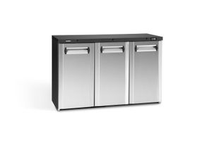 Gamko Maxiglass MG3/315CS Maxiglass Hinged Stainless Steel Front Triple Door Undercounter Bottle Cooler, 315 Litres - MG3-315CS - 1