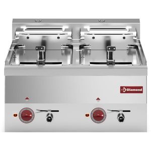 Diamond E60/F20-6T-N Double Basket Countertop Electric Fryer, 15kW - E60-F20-6T-N - 1