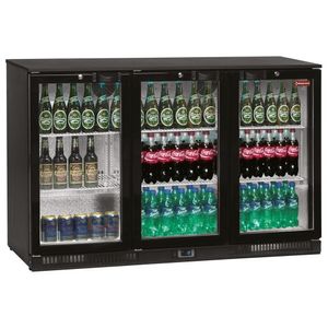 Diamond TAB3/D-N2 Hinged Glass Triple Door Back Bar Bottle Cooler, 300 Litres - TAB3-D-N2 - 1