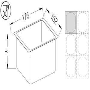 Diamond B/GN1/6-100 Gastronorm Tub 1/6 H100 Mm - B-GN1-6-100 - 1
