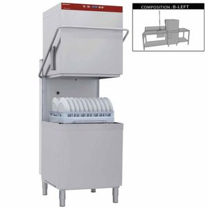Diamond DCR37/6-AC/B-S Passthrough Hood Dishwasher with 1 Entry/Exit Table, Right Side Pre-wash Table - DCR37-6-AC-B-S - 1