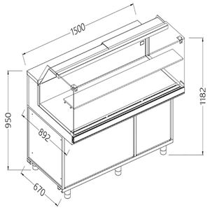 Diamond CB15X Refrigerated Patisserie Display Counter, 1500mm - CB15X - 1