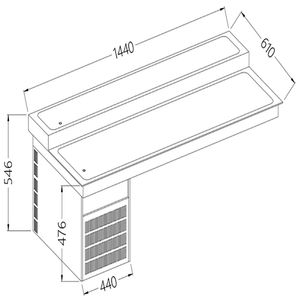 Diamond DI/RPX15-P2N Refrigerated Top Element, 2 Levels, 4X Gn 1/1 - DI-RPX15-P2N - 1