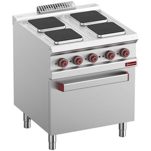Diamond E7/4PQF7-N 4 Squared Hobs Freestanding Electric Range Cooker on Electric Oven, 15.7kW - E7-4PQF7-N - 1