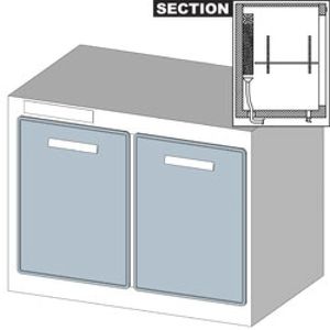 Diamond DV210 2 Door Stainless Steel Refrigerated Counter - DV210 - 1