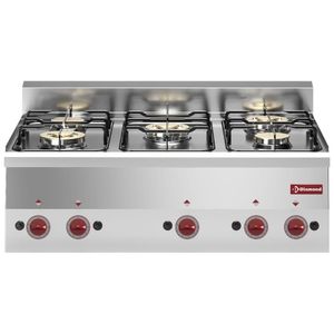 Diamond G60/5F9T-N 5 Burner Countertop Gas Range Cooker - G60-5F9T-N - 1