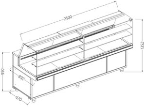 Diamond PA25X Display Counter Neutral X Bakery En & Gn, High Glass - PA25X - 1