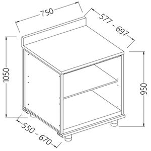 Diamond NL07X Neutral Rear Cabinet, With Backsplash - NL07X - 1
