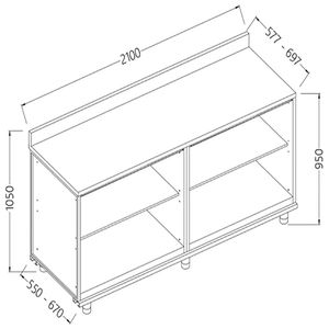 Diamond NL21X Neutral Rear Cabinet, With Backsplash - NL21X - 1