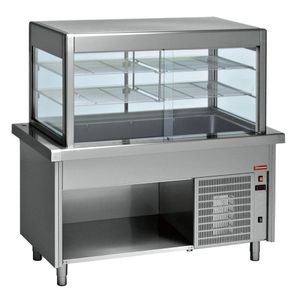 Diamond S80/RCTV15-R2 Refrigerated Display with Cooled Tank on Open Cupboard, 4 x GN 1/1 - S80-RCTV15-R2 - 1