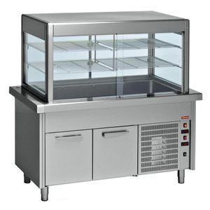 Diamond S80/RPRV23-R2 Patisserie Display Cabinet on Refrigerated Cupboard, 2250mm - S80-RPRV23-R2 - 1