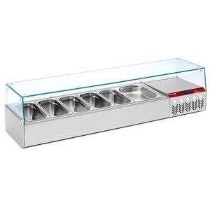Diamond SY160G/PP9 Stainless Steel Topping Unit with Right Glass, 6 x 1/3 GN - SY160G-PP9 - 1