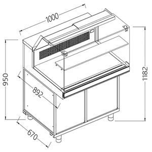 Diamond SB10XR Snack Patisserie Display Counter, 1000mm - SB10XR - 1