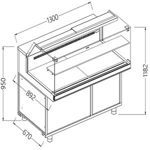 Diamond VB13X Patisserie Display Counter, 1300mm - VB13X - 1