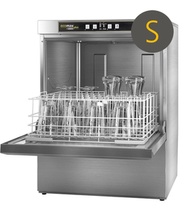 Hobart Ecomax G515S-10D 500mm Basket Frontloading Commercial Glasswasher with Integral Water Softener & Drain Pump, 25 Pint Capacity - G515S-10D - 1