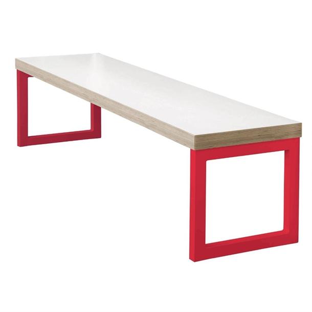 DM671 - Bolero Dining Bench White with Red Frame 3ft - Case of 1 - DM671