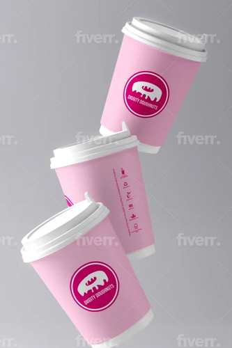 1,000 8oz + 1,000 12oz Diggity Doughnuts DW Coffee cups - 1
