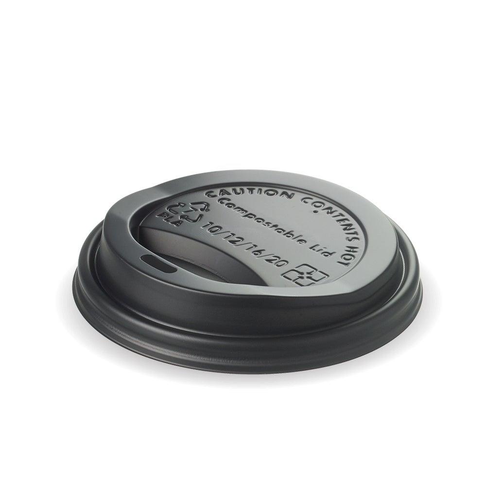 12/16oz Black CPLA Coffee Cup Lids (Case of 1,000) - 1229 - 1