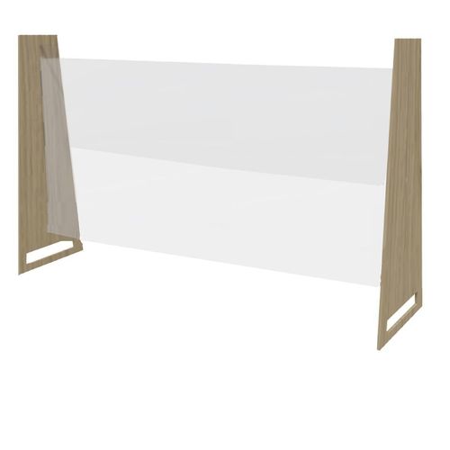 Bolero Canteen-Style Counter-Top Sneeze Guard Light Oak 860 x 900mm - FP424 - 1