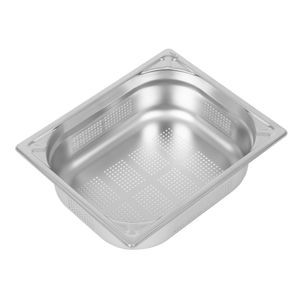 Vogue Heavy Duty Stainless Steel Perforated 1/2 Gastronorm Pan 100mm - DY177 - 1