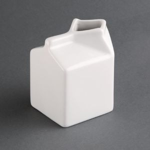 Olympia Whiteware Porcelain Milk Jug Carton 155ml (Pack of 6) - SA270 - 1