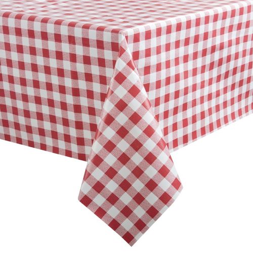 PVC Chequered Tablecloth Red 54in - E793 - 1