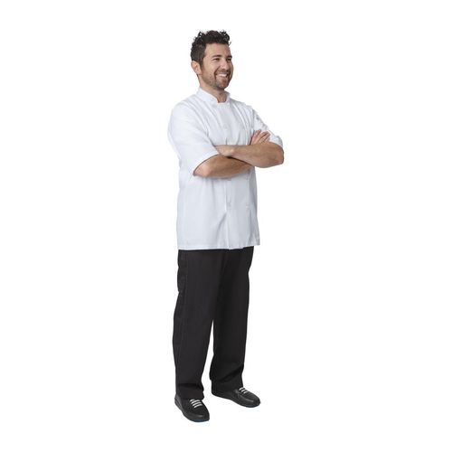 Chefs Works Unisex Volnay Chefs Jacket Short Sleeve White XL - A372-XL - 3