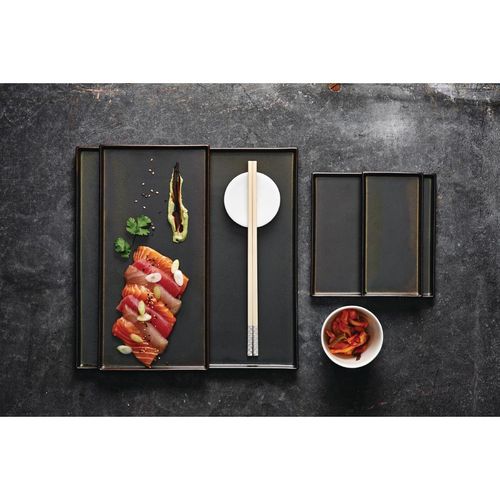 Rene Ozorio Wabi Sabi Rectangular Trays Slate 285mm (Pack of 6) - VV844 - 3