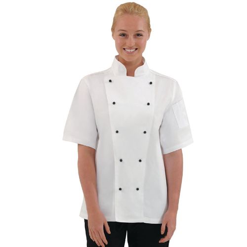 Whites Chicago Unisex Chefs Jacket Short Sleeve White XS - DL711-XS - 1