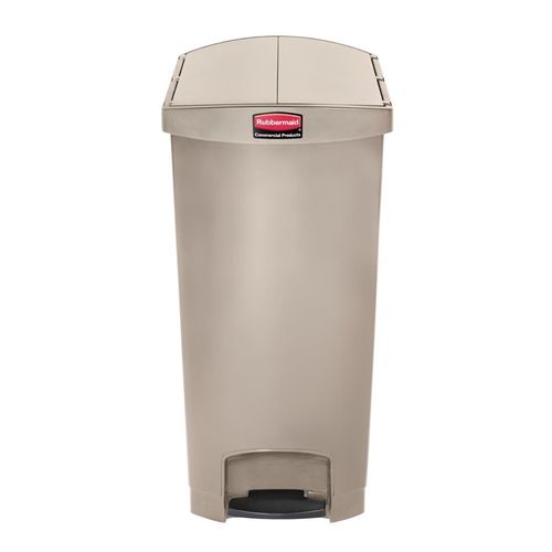 Rubbermaid Slim Jim End Step on Pedal Bin Beige 90Ltr - GL042