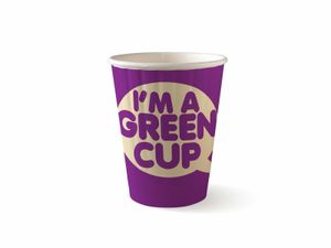 BioPak 12oz Double Wall Aqueous Lined "I'M A Green Cup" (Case of 500) - ABC-12DW-GC-UK - 1