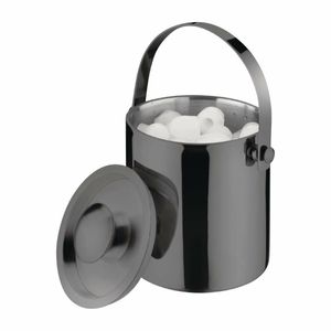 Olympia Double Walled Ice Bucket with Lid 1Ltr Gunmetal - DR742 - 3