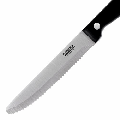 Olympia Rounded Steak Knives Black (Pack of 12) - CS716 - 5