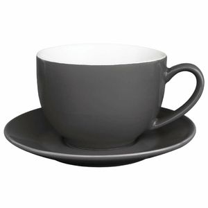 Olympia Cafe Cappuccino Cups Charcoal 340ml (Pack of 12) - GK078 - 1