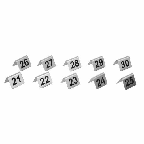 Stainless Steel Table Numbers 21-30 (Pack of 10) - U048 - 6