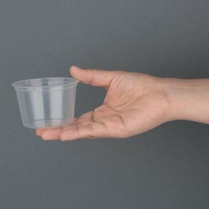Fiesta Recyclable Plastic Microwavable Deli Pots 100ml / 3.5oz (Pack of 100) - CT286 - 3