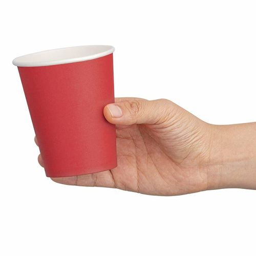 Fiesta Recyclable Single Wall Takeaway Coffee Cups Red 225ml / 8oz (Pack of 50) - GP406 - 3