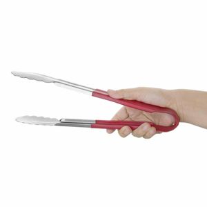 Hygiplas Colour Coded Red Serving Tongs 11 - CB154 - 3