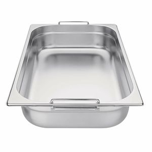 Vogue Stainless Steel 1/1 Gastronorm Pan With Handles 100mm - CB179 - 3