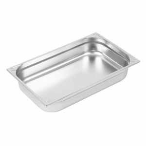Vogue Heavy Duty Stainless Steel 1/1 Gastronorm Pan 100mm - DW434 - 1
