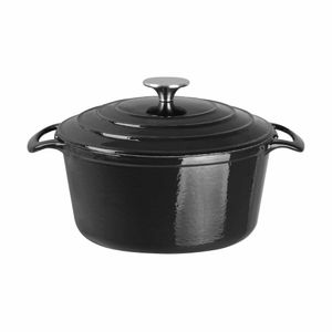 Vogue Black Round Casserole Dish 4Ltr - GH301 - 1